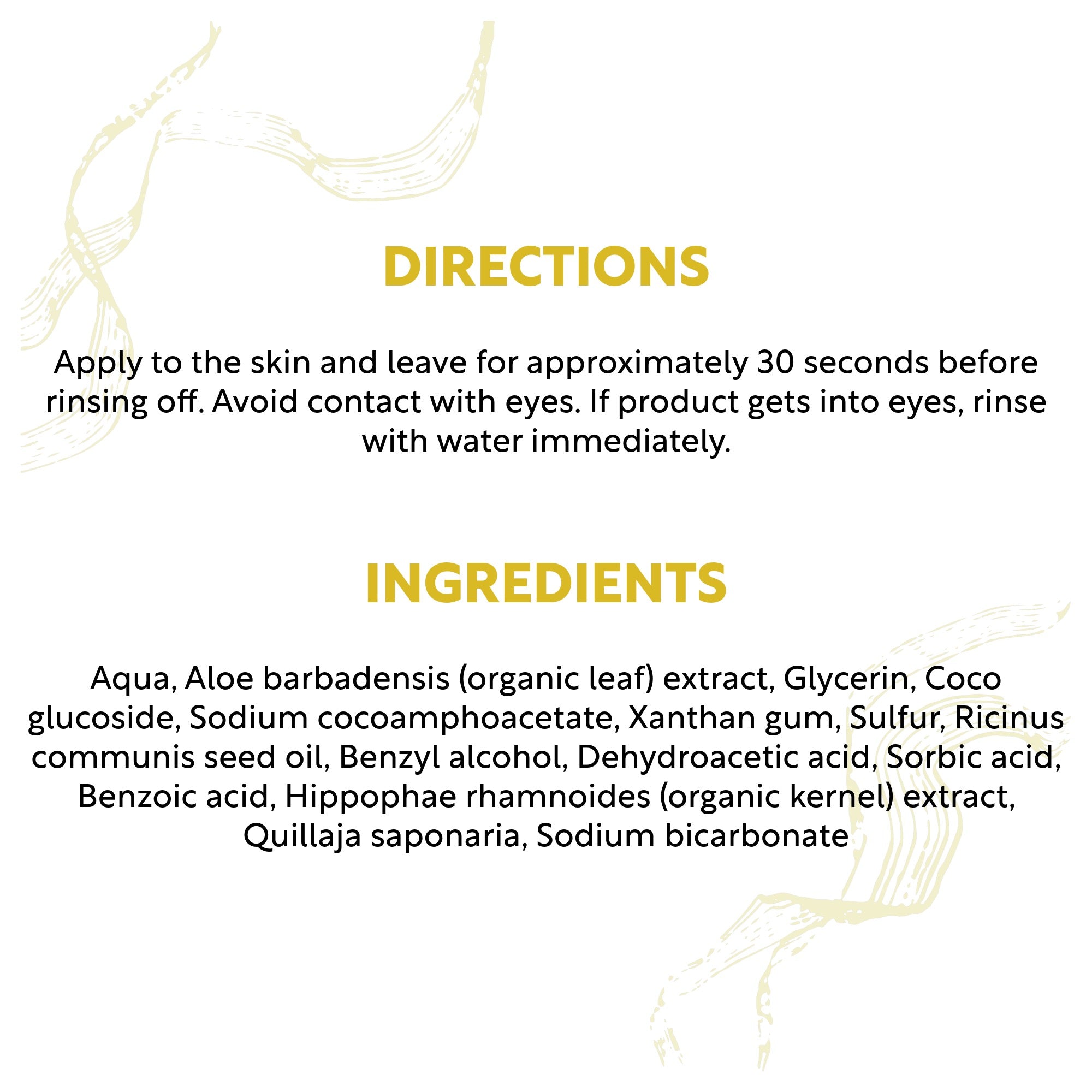 sulphur face wash ingredients and directions