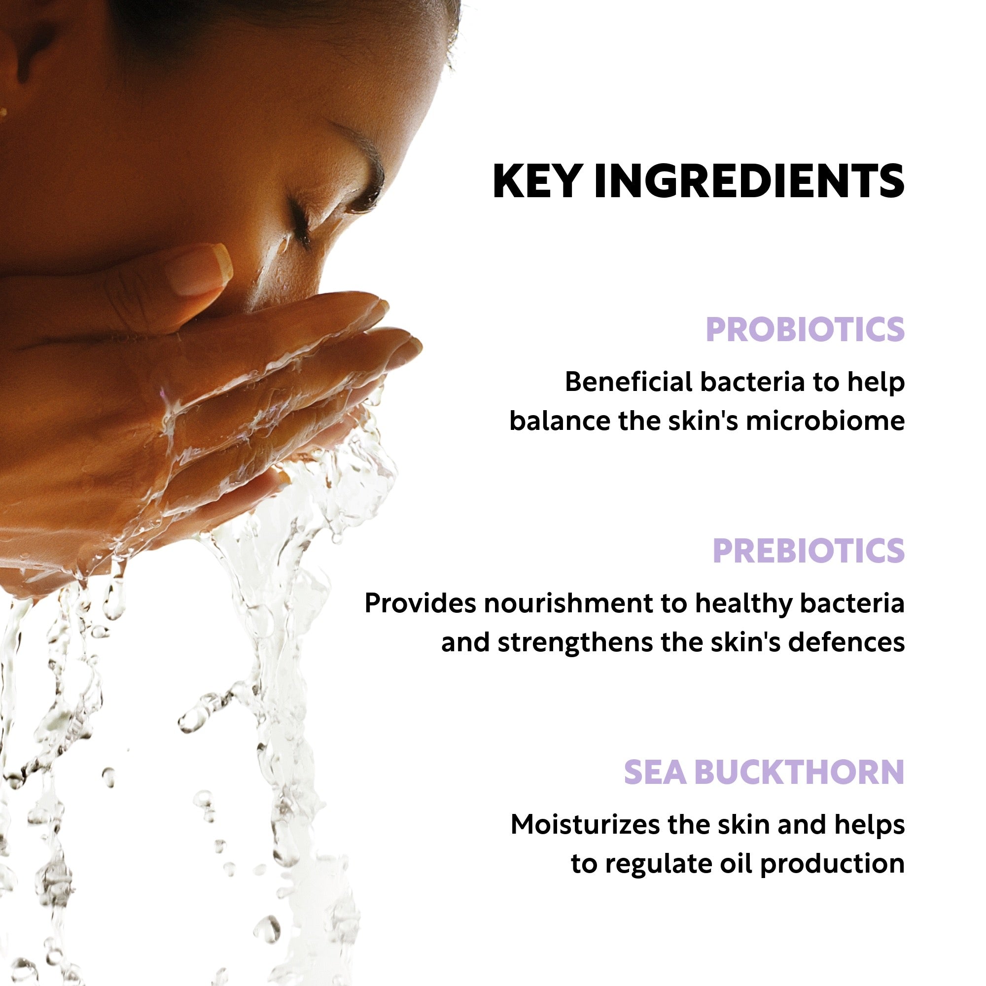 probiotic and prebiotic face wash key ingredients